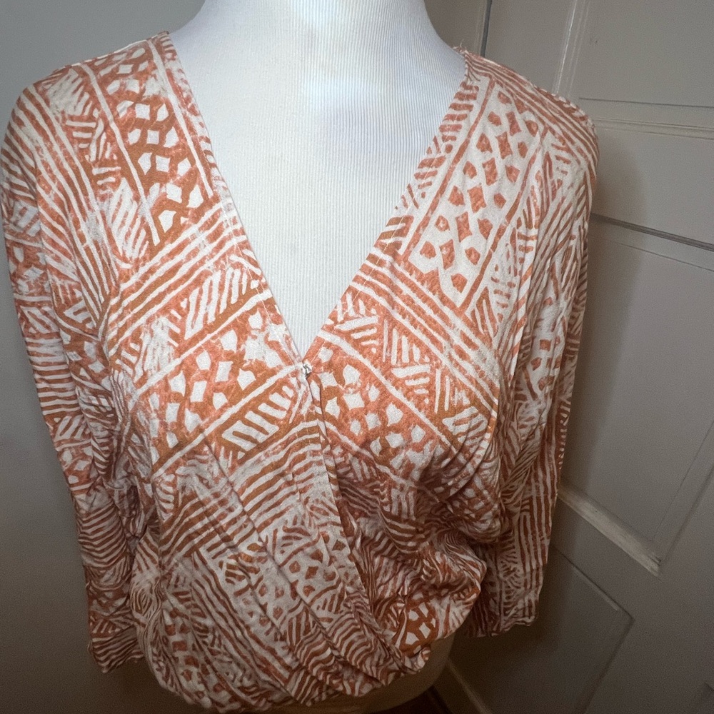 Southwest Print V-Neck Wrap Bodysuit